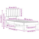 vidaXL Ágykeret Kárpitozott Fejtámlával fejtámlával Fekete 80 x 200 cm