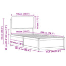 vidaXL Ágykeret Kárpitozott Fejtámlával Sötétszürke 90 x 200 cm