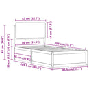 vidaXL Ágykeret Kárpitozott Fejtámlával Tópszínű 80 x 200 cm