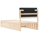 vidaXL Ágykeret Kárpitozott Fejtámlával fejtámlával Fekete 75 x 190 cm