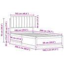 vidaXL Ágykeret Kárpitozott Fejtámlával Sötétszürke 100 x 200 cm