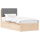 vidaXL Ágykeret Kárpitozott Fejtámlával Világosszürke 90 x 200 cm