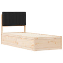 vidaXL Ágykeret Kárpitozott Fejtámlával fejtámlával Fekete 80 x 200 cm