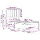 vidaXL Ágykeret Kárpitozott Fejtámlával Világosszürke 75 x 190 cm