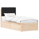 vidaXL Ágykeret Kárpitozott Fejtámlával fejtámlával Fekete 75 x 190 cm