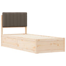 vidaXL Ágykeret Kárpitozott Fejtámlával Tópszínű 75 x 190 cm