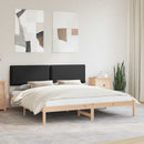 vidaXL Ágykeret Kárpitozott Fejtámlával Fekete 180 x 200 cm