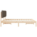 vidaXL Ágykeret Kárpitozott Fejtámlával Tópszínű 180 x 200 cm