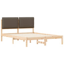 vidaXL Ágykeret Kárpitozott Fejtámlával Tópszínű 140 x 190 cm