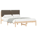 vidaXL Ágykeret Kárpitozott Fejtámlával Tópszínű 135 x 190 cm