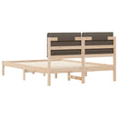 vidaXL Ágykeret Kárpitozott Fejtámlával Tópszínű 135 x 190 cm
