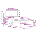 vidaXL Ágykeret Kárpitozott Fejtámlával Tópszínű 90 x 200 cm