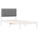 vidaXL Ágykeret Kárpitozott Fejtámlával Világosszürke 90 x 200 cm