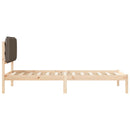 vidaXL Ágykeret Kárpitozott Fejtámlával Tópszínű 90 x 190 cm