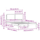 vidaXL Ágykeret Kárpitozott Fejtámlával Sötétszürke 150 x 200 cm