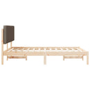 vidaXL Ágykeret Kárpitozott Fejtámlával Tópszínű 150 x 200 cm
