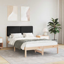 vidaXL Ágykeret Kárpitozott Fejtámlával Fekete 135 x 190 cm