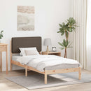 vidaXL Ágykeret Kárpitozott Fejtámlával Tópszínű 90 x 200 cm