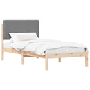 vidaXL Ágykeret Kárpitozott Fejtámlával Világosszürke 75 x 190 cm