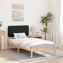 vidaXL Ágykeret Kárpitozott Fejtámlával fejtámlával Fekete 75 x 190 cm