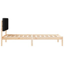 vidaXL Ágykeret Kárpitozott Fejtámlával fejtámlával Fekete 75 x 190 cm