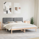 vidaXL Ágykeret Kárpitozott Fejtámlával Világosszürke 180 x 200 cm