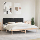 vidaXL Ágykeret Kárpitozott Fejtámlával Fekete 180 x 200 cm
