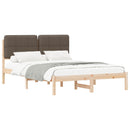 vidaXL Ágykeret Kárpitozott Fejtámlával Tópszínű 140 x 190 cm
