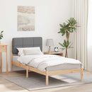 vidaXL Ágykeret Kárpitozott Fejtámlával Világosszürke 90 x 200 cm