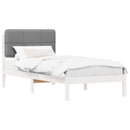 vidaXL Ágykeret Kárpitozott Fejtámlával Világosszürke 90 x 190 cm