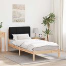 vidaXL Ágykeret Kárpitozott Fejtámlával fejtámlával Fekete 75 x 190 cm
