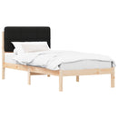 vidaXL Ágykeret Kárpitozott Fejtámlával fejtámlával Fekete 75 x 190 cm