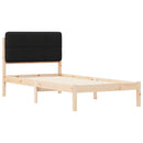 vidaXL Ágykeret Kárpitozott Fejtámlával fejtámlával Fekete 75 x 190 cm