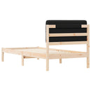 vidaXL Ágykeret Kárpitozott Fejtámlával fejtámlával Fekete 75 x 190 cm