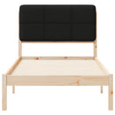 vidaXL Ágykeret Kárpitozott Fejtámlával fejtámlával Fekete 75 x 190 cm