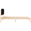 vidaXL Ágykeret Kárpitozott Fejtámlával fejtámlával Fekete 75 x 190 cm