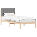vidaXL Ágykeret Kárpitozott Fejtámlával Világosszürke 75 x 190 cm