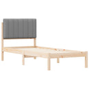 vidaXL Ágykeret Kárpitozott Fejtámlával Világosszürke 75 x 190 cm