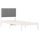vidaXL Ágykeret Kárpitozott Fejtámlával Világosszürke 75 x 190 cm