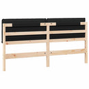 vidaXL Kárpitozott fejtámla Természetes és fekete 180 cm Tömör fenyőfa