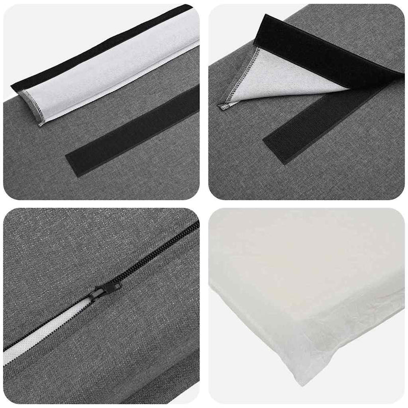 vidaXL Kárpitozott fejtámla Természetes és Világosszürke 140 cm