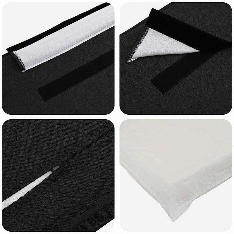 vidaXL Kárpitozott fejtámla Természetes és fekete 140 cm Tömör fenyőfa