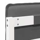 vidaXL Kárpitozott fejtámla fejtámlával Fehér és világosszürke 140 cm