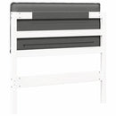 vidaXL Kárpitozott fejtámla Fehér és világosszürke 80 cm Tömör fenyőfa