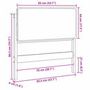 vidaXL Kárpitozott fejtámla Fehér és világosszürke 80 cm Tömör fenyőfa