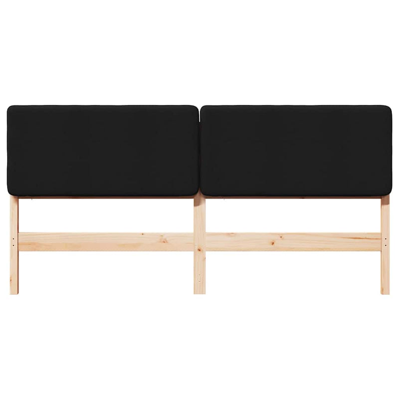 vidaXL Kárpitozott fejtámla Barna és fekete 200 cm Tömör fenyőfa