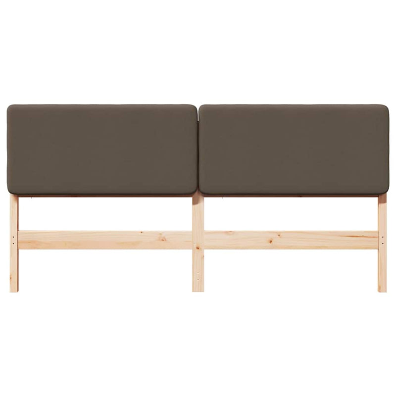 vidaXL Kárpitozott fejtámla Barna és taupe 200 cm Tömör fenyőfa