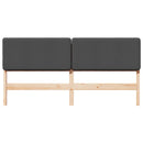 vidaXL Kárpitozott fejtámla Barna és sötétszürke 180 cm Tömör fenyőfa