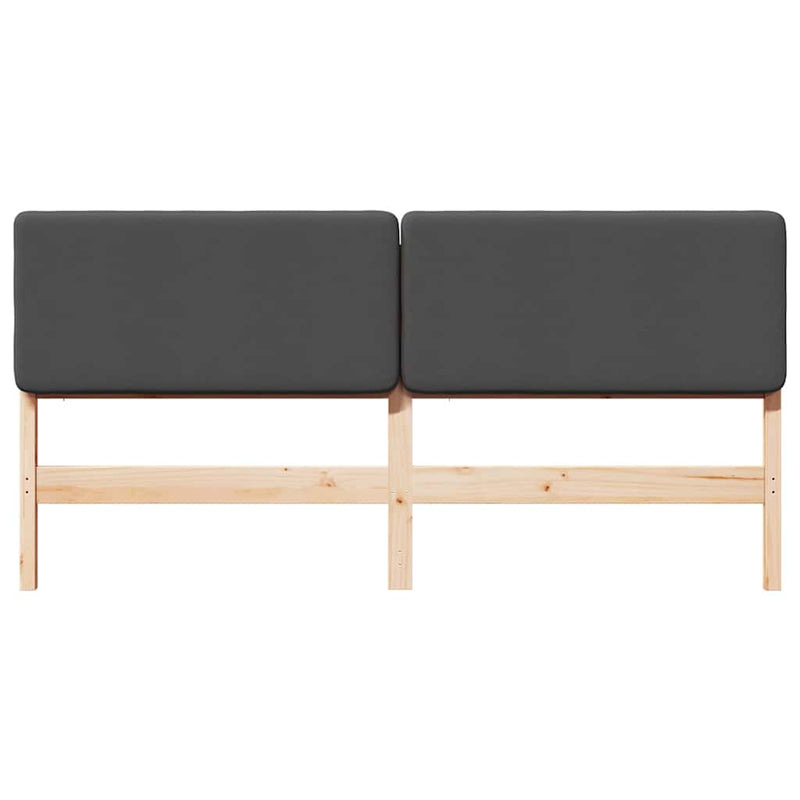 vidaXL Kárpitozott fejtámla Barna és sötétszürke 180 cm Tömör fenyőfa