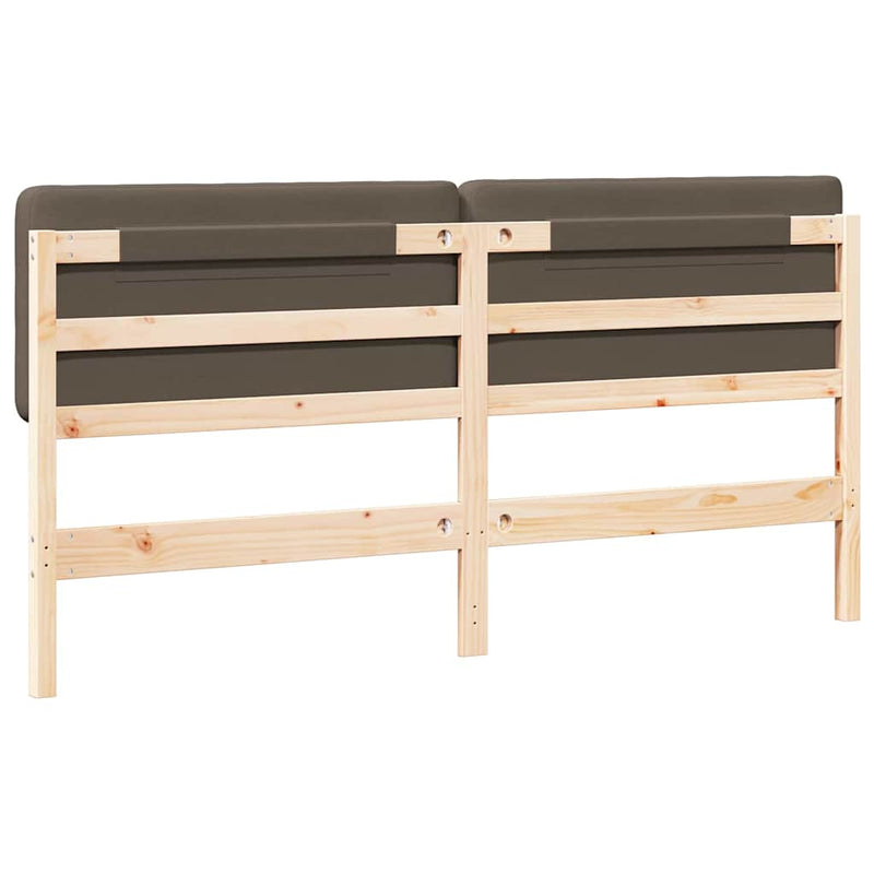 vidaXL Kárpitozott fejtámla Barna és taupe 180 cm Tömör fenyőfa